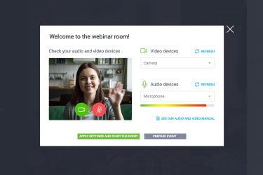 Wie überprüfen Sie die Webcam und das Mikrofon vor einem Online-Event?